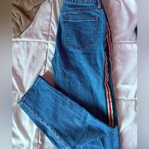 Pacsun Blue Jeans with Striped Detail